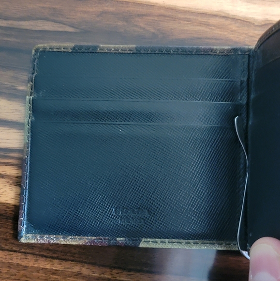 Prada Saffiano Camo Money Clip Card Holder Wallet - Picture 9 of 16